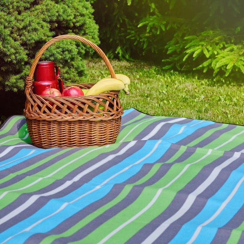 Coperta da picnic PROMIS KP200PZ, righe verdi, 200 x 150 cm
