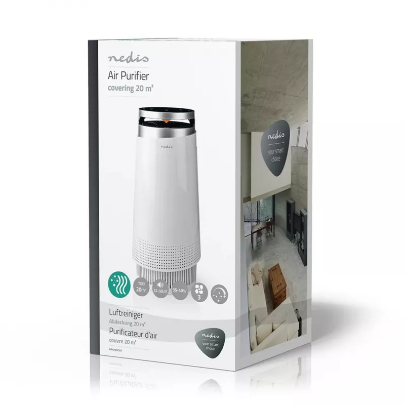Purificatore d'aria Nedis AIPU100CWT 20 m² 50 dB 35 W nero, bianco