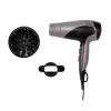 Asciugacapelli Remington D3190S — 2200 W, ionico, 3 livelli di calore, 2 velocità, getto freddo, diffusore e concentratore (argento/nero)
