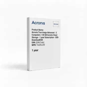 Acronis True Image Advanced - 3 computer + 50 GB Acronis Cloud Storage - abbonamento 1 anno - download ESDESD