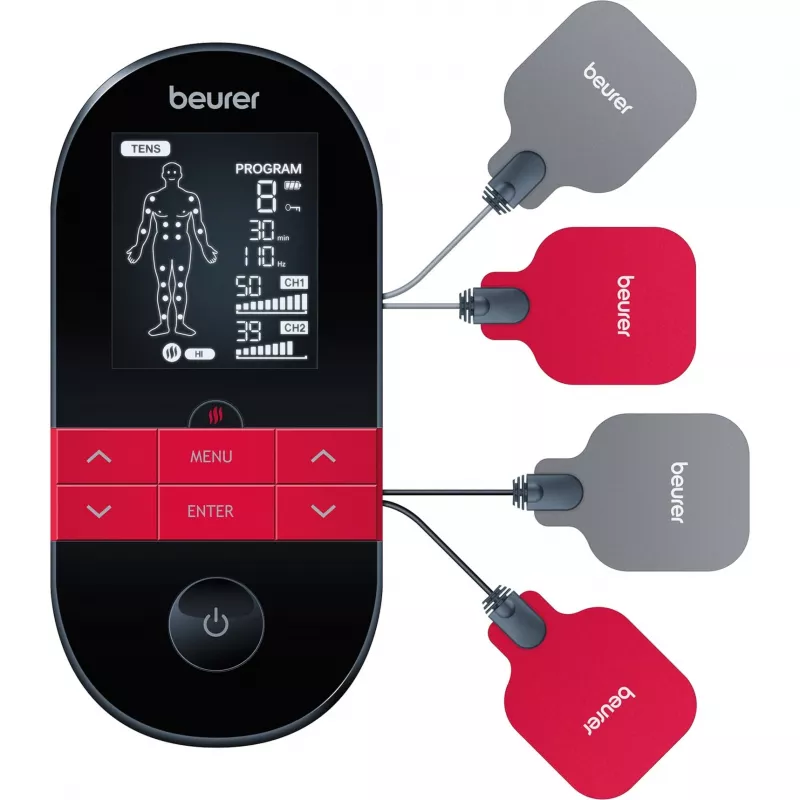 Elettrostimolatore TENS/EMS Beurer EM 59 Heat - 64 programmi, batteria ricaricabile