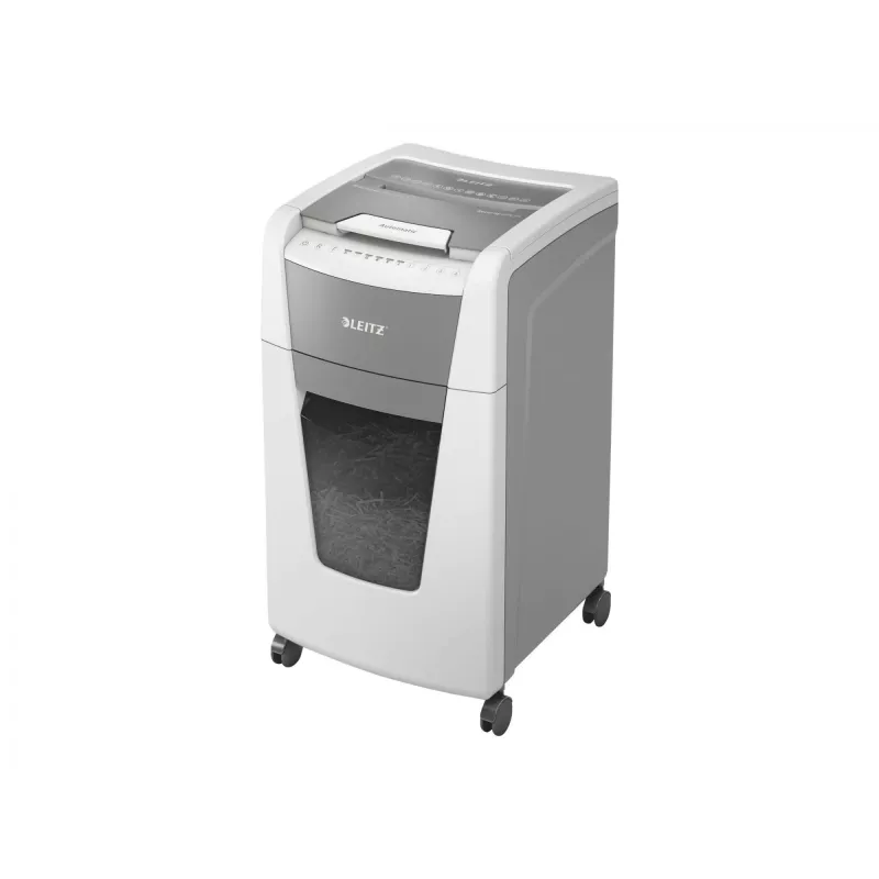 Leitz IQ Autofeed Office 300 distruggidocumenti automatico P4, taglio a croce, 22 cm, 4 x 30 mm, 60 L, 500 fogli, 55 dB
