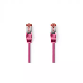 Nedis - Cavo di rete - RJ-45 (M) a RJ-45 (M) - 15,0 m - SFTP - CAT 6 - stampato, rotondo - rosa (CCGP85221PK150)