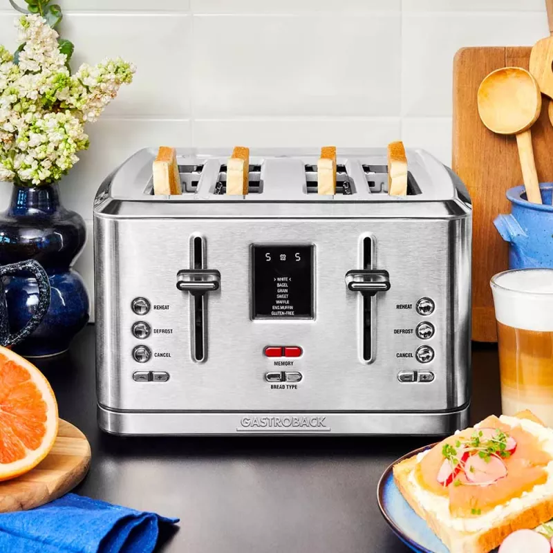 Tostapane Gastroback Design Digital 4S 4 fette 1900 W acciaio inox