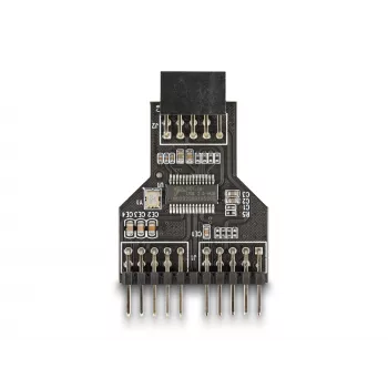 DeLOCK 60045 Adattatore per cavo 9 pin USB 2.0 2 x header 9 pin nero