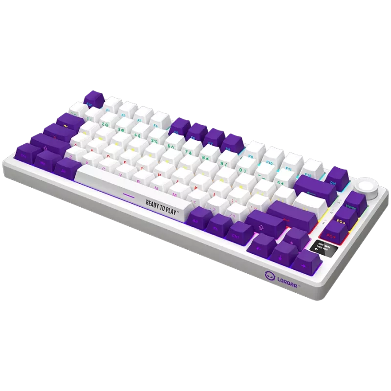 LORGAR KBP7075W, tastiera da gaming meccanica wireless 75% Pro, bianco, layout EN