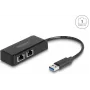 Delock 64194 adattatore da USB Type-A a 2x LAN Gigabit, nero
