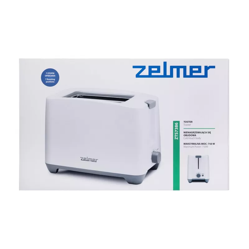 Zelmer ZTS7386 tostapane 2 fette 750 W bianco