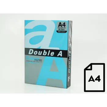 Carta colorata Double A, 80g, A4, 500 fogli, blu intenso
