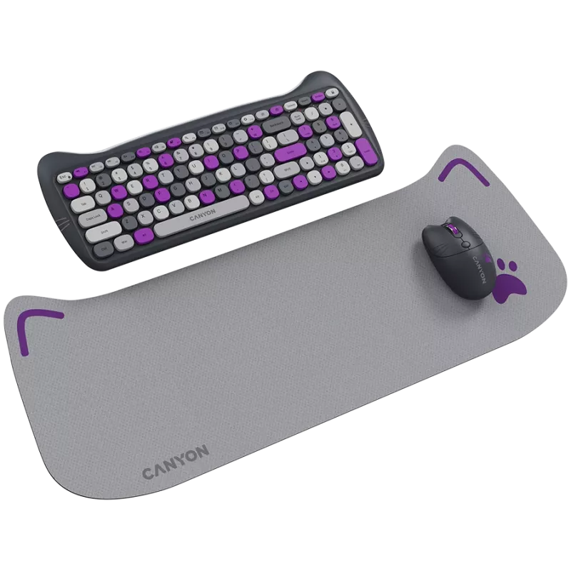 Set tastiera e mouse wireless CANYON HSET-W6 Kitty Edition – viola