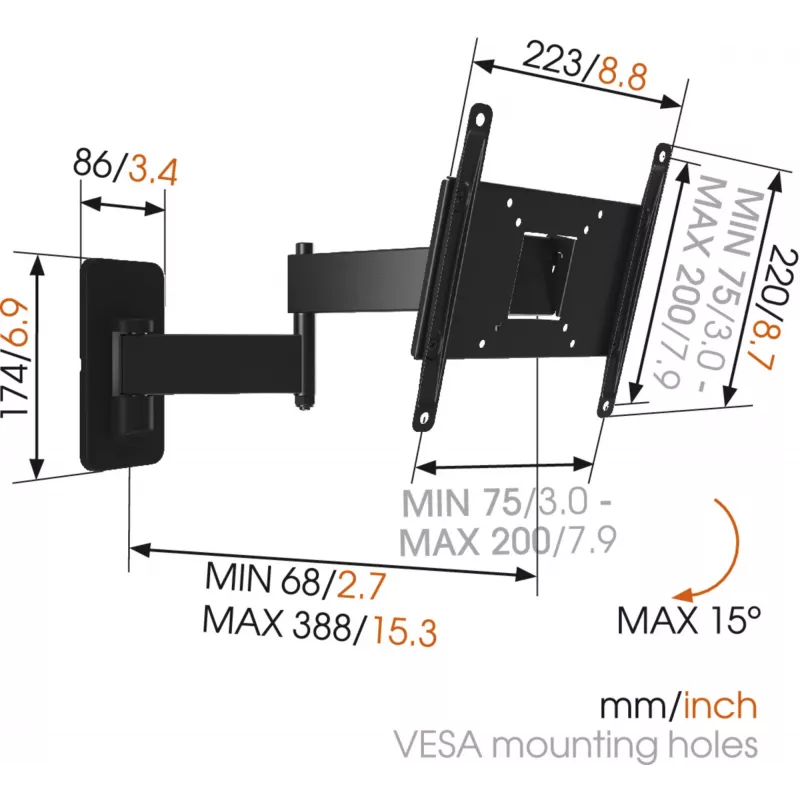 Vogels MA2040-A1 TURN Supporto da parete 19-40