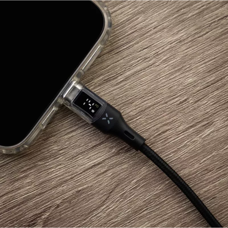 Fixed | Cavo USB-C/USB-C con display, supporto PD, 2m, USB 2.0, 100W | FIXDD-CC2-BK