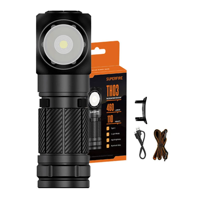 Torcia Superfire TH03 460 lm torcia LED portatile ricaricabile USB-C