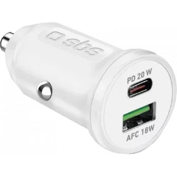 SBS caricabatterie da auto 12/24V 1x Type-C PD+ USB 2.1 A bianco