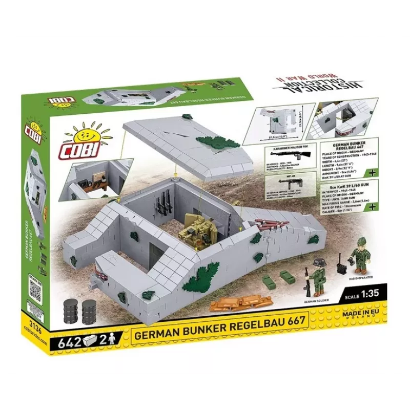 Set da costruzione Cobi Deutscher Bunker Regelbau 667/642 Modello COBI-3136 – set di mattoncini dettagliato