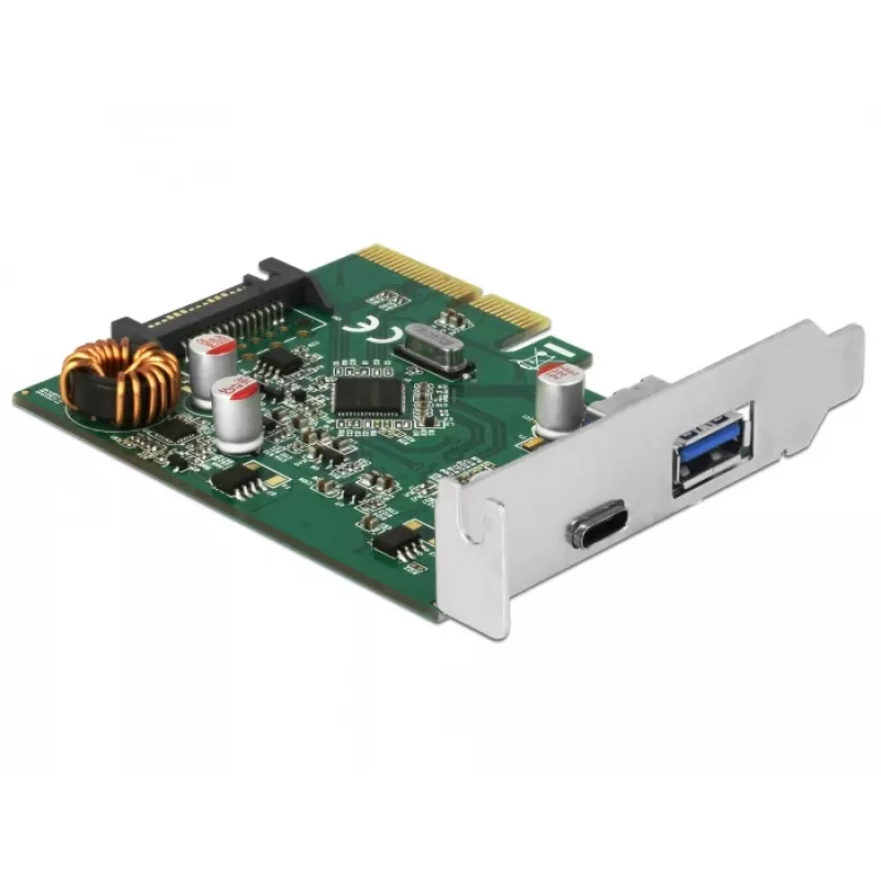 DeLOCK 90299 Scheda PCIe x4, 1x USB Type-C + 1x USB Type-A, USB 3.2 Gen 2 (10 Gbps)