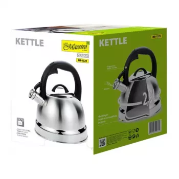 Bollitore non elettrico Maestro MR-1329, acciaio inox, 2,9 L, modello da piano cottura con beccuccio a scomparsa, coperchio manuale