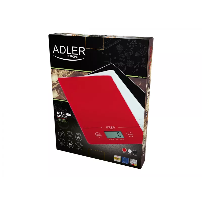 Bilancia da cucina elettronica Adler AD 3138 rossa