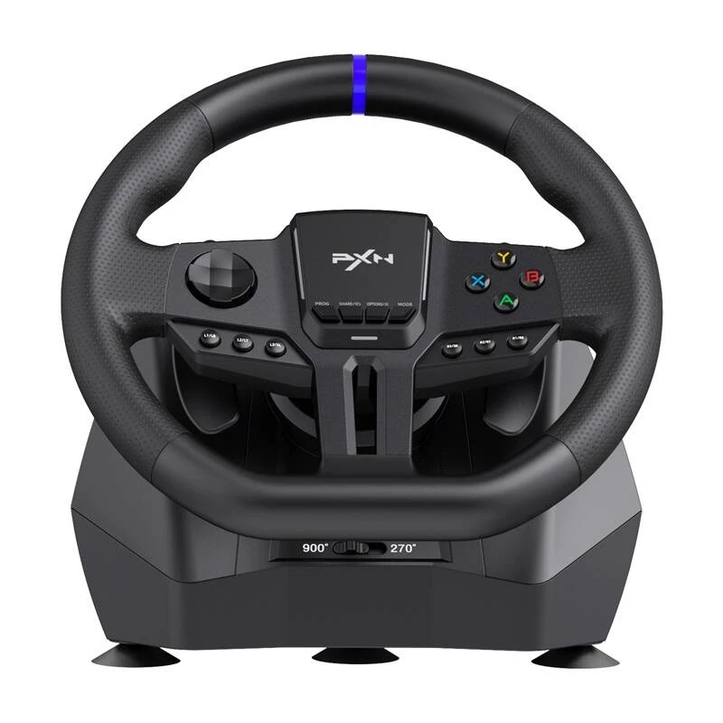 Volante da gaming PXN PXN-V900 Gen2 con sensibilità regolabile e feedback a vibrazione