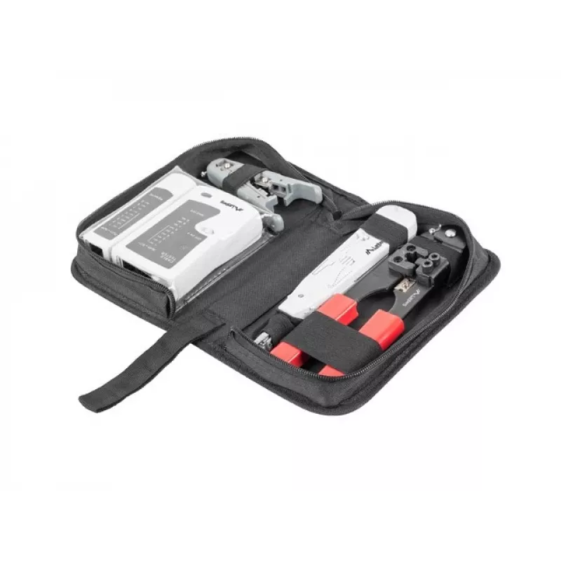 Set di attrezzi per rete LANBERG tester spellafili pinza crimpatrice NT-0301 – supporto connettore RJ-12