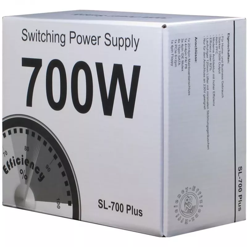Inter-Tech SL-700 Plus - Alimentatore (interno) - ATX12V 2.4 - AC 230 V - 700 Watt - PFC attivo (88882141)