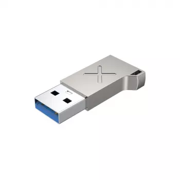 Adattatore USB Type-A Unitek A1034NI, argento, USB 2.0/3.2 Gen1, fino a 5 Gbit/s, case in zinco, 36×16,7×5,7 mm