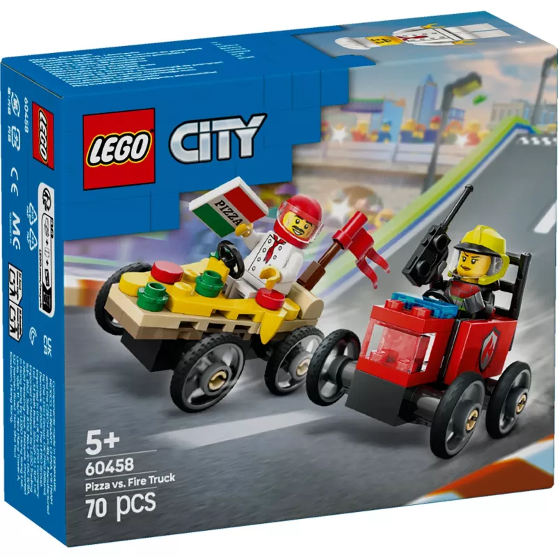 LEGO CITY 60458 Pizza contro camion dei pompieri