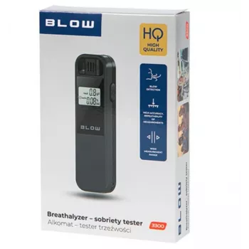 Etilometro portatile BLOW 3300 — test alcolemico senza contatto, BAC 0,00–0,19%, precisione 1%, LCD, batterie AAA