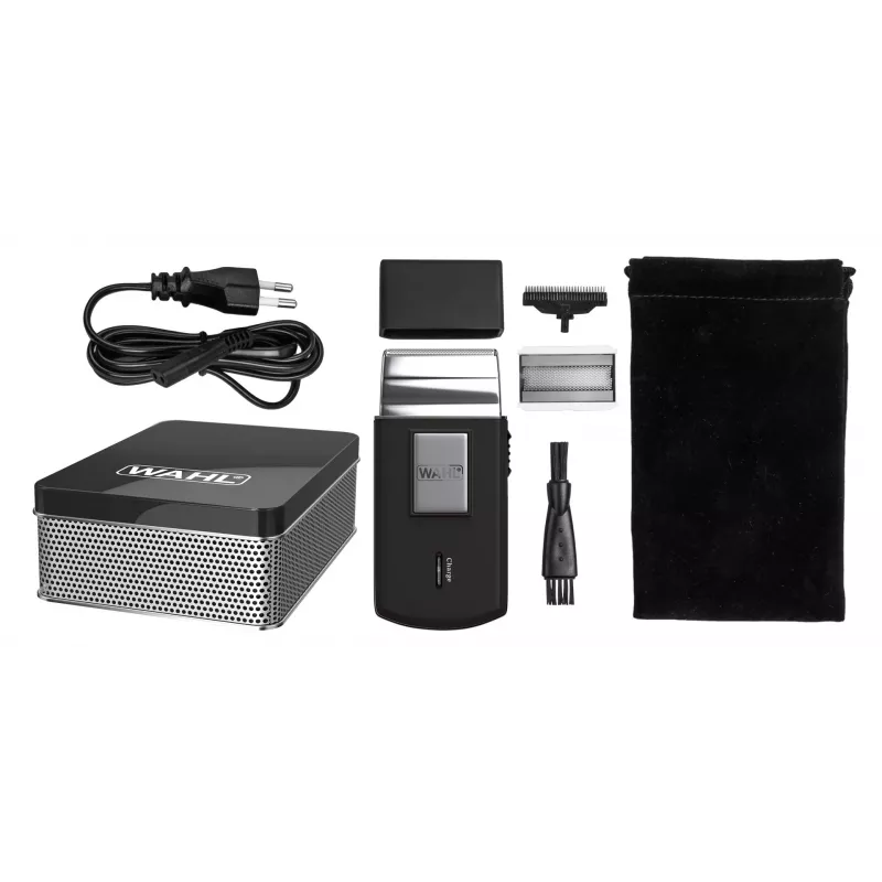 Wahl 3615-1016 rasoio da uomo, rasoio a lamina, trimmer, nero, argento