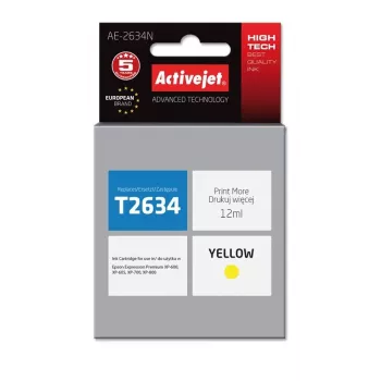 Cartuccia d'inchiostro Activejet AE-2634N (sostituto per Epson 26 T2634; Supreme; 12 ml; giallo)