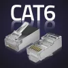 Connettore modulare RJ45 QOLTEC 54556 CAT6 FTP, argento, 18×22×11 mm, confezione da 100