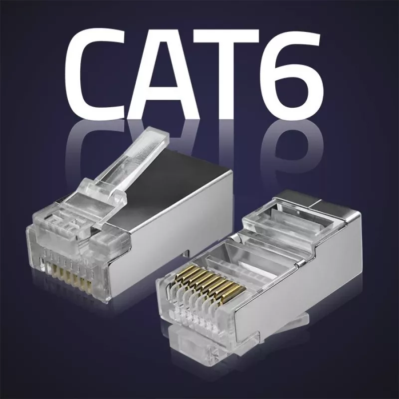 Connettore modulare RJ45 QOLTEC 54556 CAT6 FTP, argento, 18×22×11 mm, confezione da 100