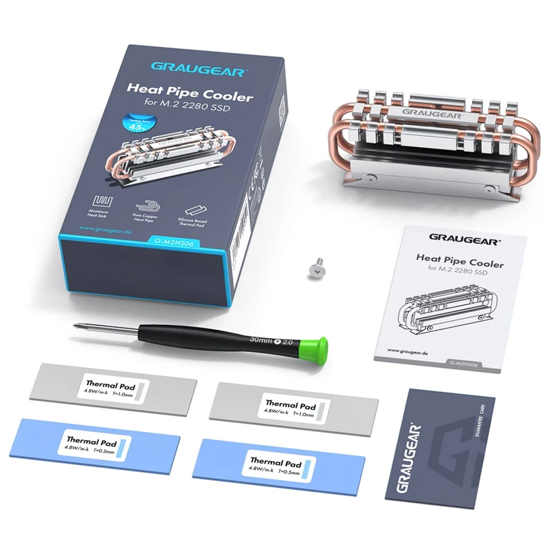 Dissipatore/radiatore GRAUGEAR G-M2HS06 alluminio rame per SSD M.2 NVMe