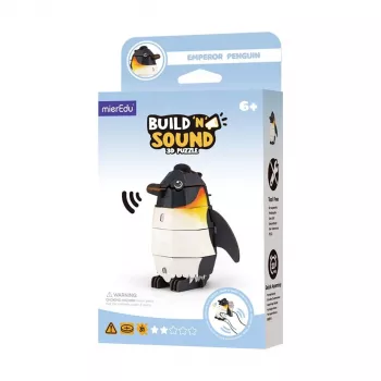 MierEdu Build and Listen Puzzle 3D - Pinguino imperatore