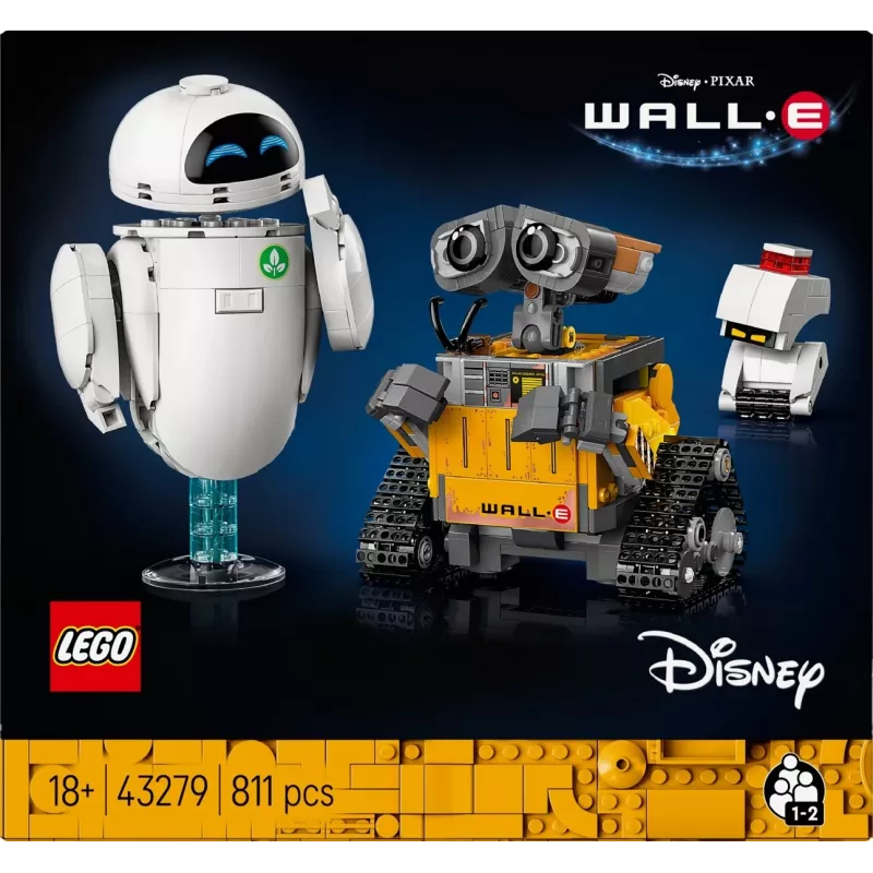 LEGO Disney Pixar 43279 WALL-E ed EVE set di costruzioni, 811 pezzi, 18+