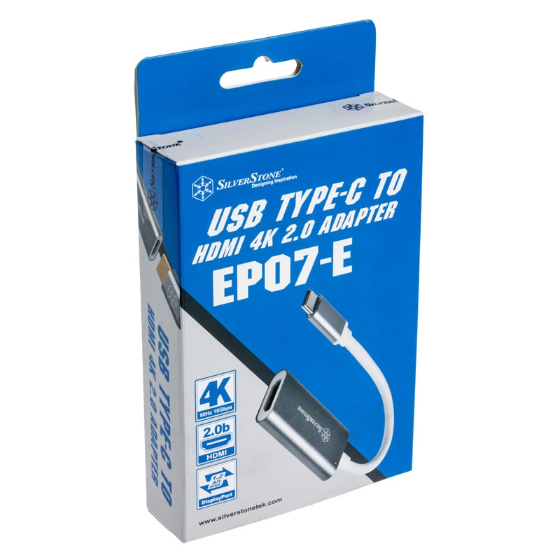 Adattatore SILVERSTONE USB 3.1 Type-C a HDMI 2.0b SST-EP07C-E, adattatore per uscita video