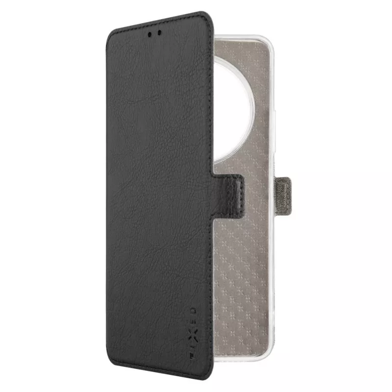 Custodia in pelle a libro FIXED per Xiaomi Redmi 14C, nero — protezione anteriore e posteriore