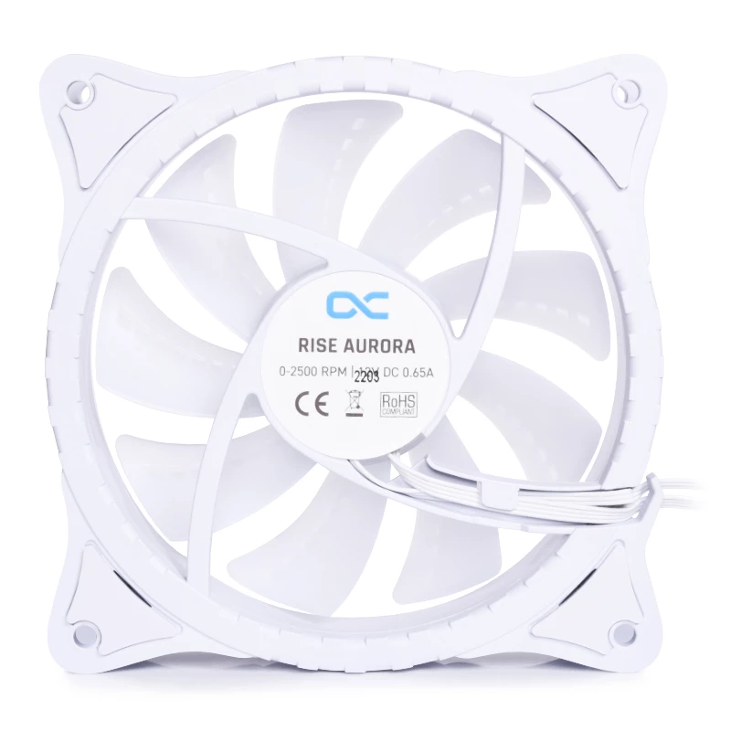 Alphacool Rise Aurora 24850 ventola per case PWM da 120 mm, 120x120x25 mm, bianco