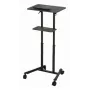 Gembird TVS-DESK-01-BK scrivania mobile in piedi con ruote, altezza regolabile 111–134,5 cm, inclinazione 30°, max 20 kg, nera