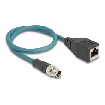 DeLOCK cavo adattatore M12 codifica X 8 pin connettore maschio su connettore femmina RJ45 50 cm