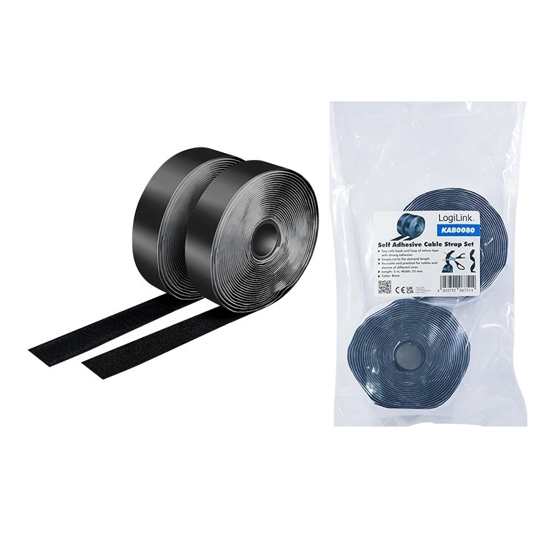 Fascette fermacavi in velcro LogiLink KAB0080 nero 5000mm 25mm 2 pz.