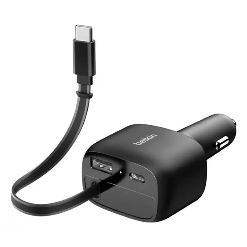 Belkin 75W 2 porte con cavo USB-C retrattile per auto - cavo (CCC001HQBK)
