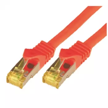 M-CAB - cavo patch - RJ-45 (M) su RJ-45 (M) - 50 cm - SFTP, PiMF - Cat.7 cavo grezzo - senza alogeni, stampato, senza protezione linguette - rosso