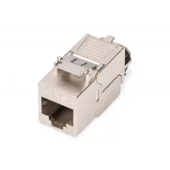 Modulo keystone Digitus CAT 8.1 RJ-45 schermato piatto bianco
