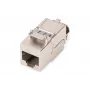 Modulo keystone Digitus CAT 8.1 RJ-45 schermato piatto bianco