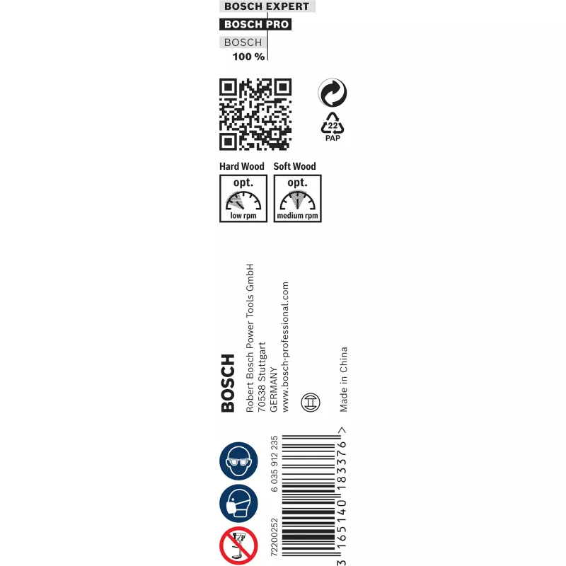 Bosch 2608597628 PRO Wood punta a serpente per legno, 14 mm, lunghezza totale 235 mm, lunghezza utile 170 mm, attacco esagonale
