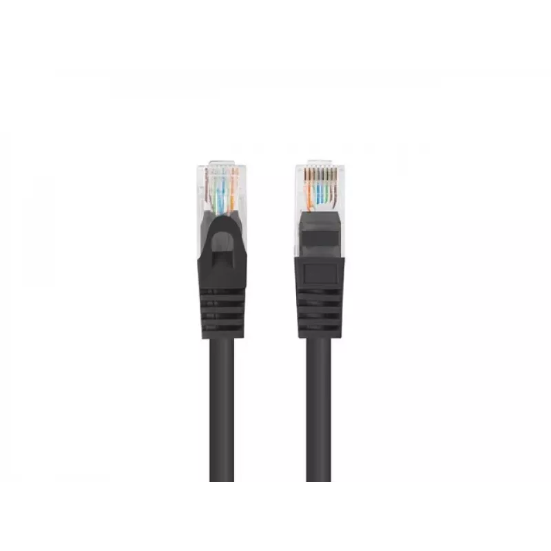 Lanberg PCU6-20CC-0100-BK Cavo patch Cat.6 UTP, 1 m, Nero, confezione da 10