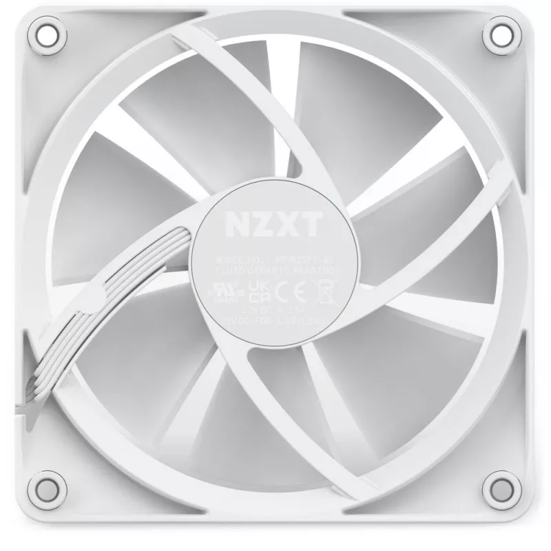 Ventola per case NZXT F120 RGB 120 mm bianco, 4 pin, 1800 U/min, 50,18 CFM, 18 LED