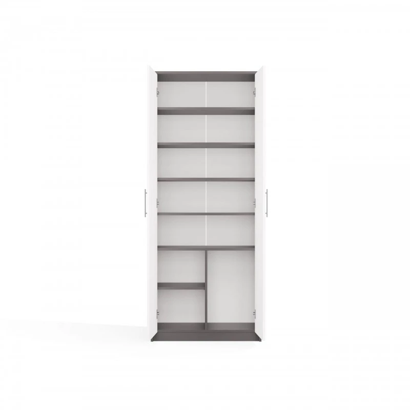 OLIV 2D CLOSED SHELVING UNIT, antracite/bianco SET