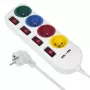 Ciabatta MACLEAN MCE229W — 4 prese, 2× USB, cavo 1,5 m, tipo F, 10 A, bianco